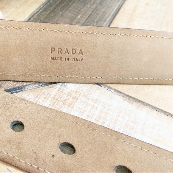 Prada Mens Black Leather Belt - Picture 6 of 7